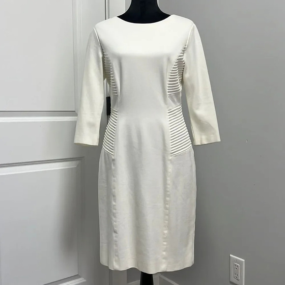ANTONIO MELANI Dresses & Skirts - ANTONIO MELANI Women’s quarter length sleeves knee length WHITE DRESS size 8